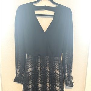 Parker Black and Grey Silk Dress Barney's NY sz XS